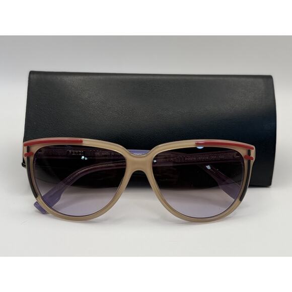 Fendi FS5279 207 Beige Purple Red Gradient Cat Eye Sunglasses 57-14-135 w/ Case - Picture 2 of 11